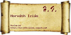 Horváth Iziás névjegykártya
